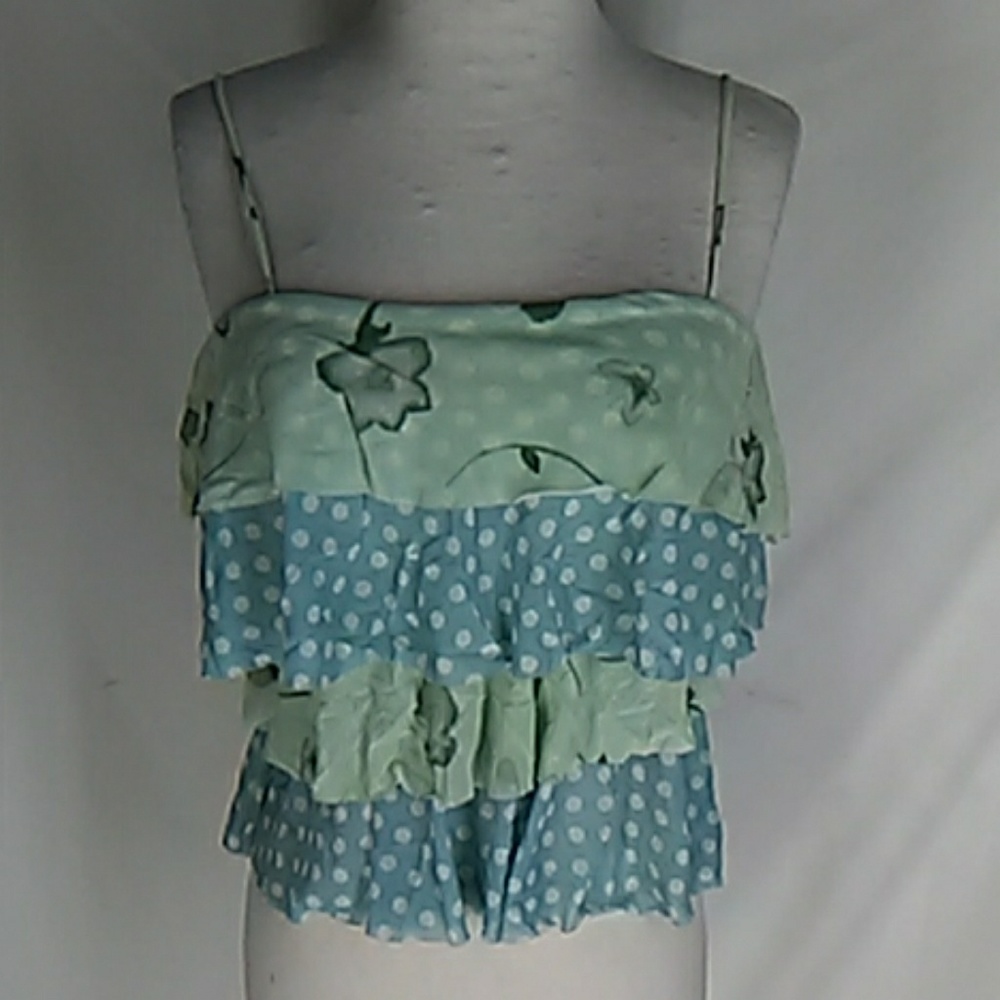 Sweet Pea Ruffled Tank Shirt Top S